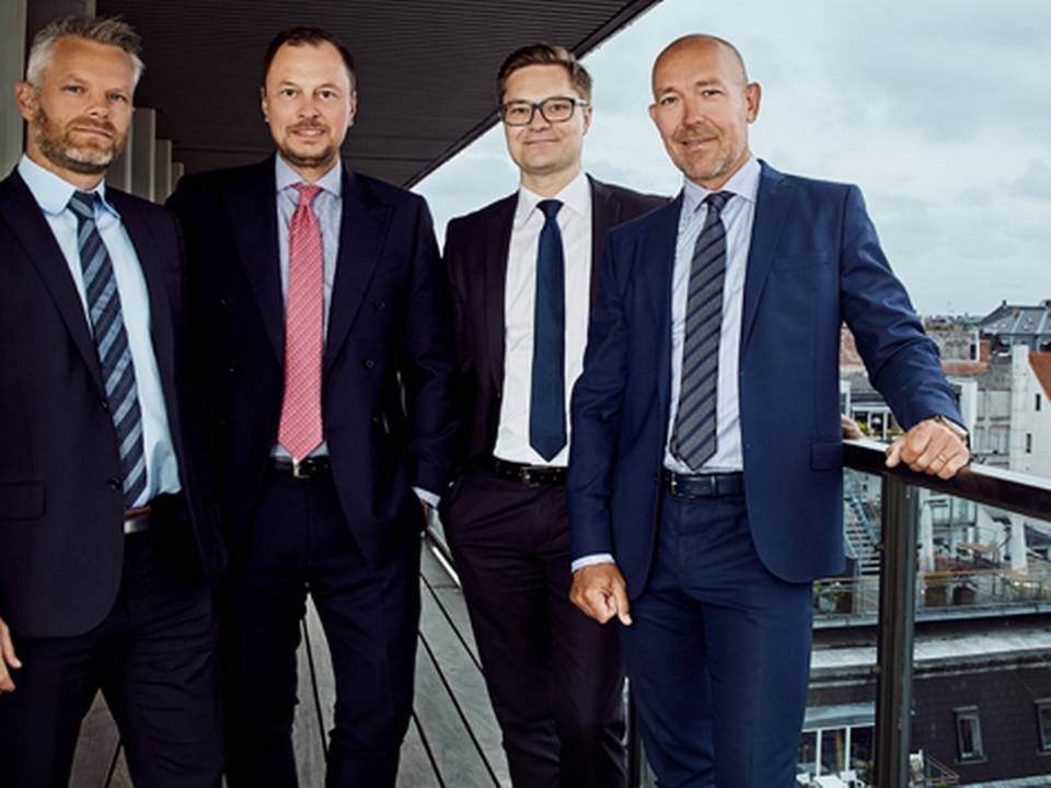 Partnere i Gangsted Advokatfirma. Fra venstre: Søren Sloth, Thomas Ulrik, Lasse Thore Stjernholm Detlevsen og Mads Roikjer. | Foto: PR
