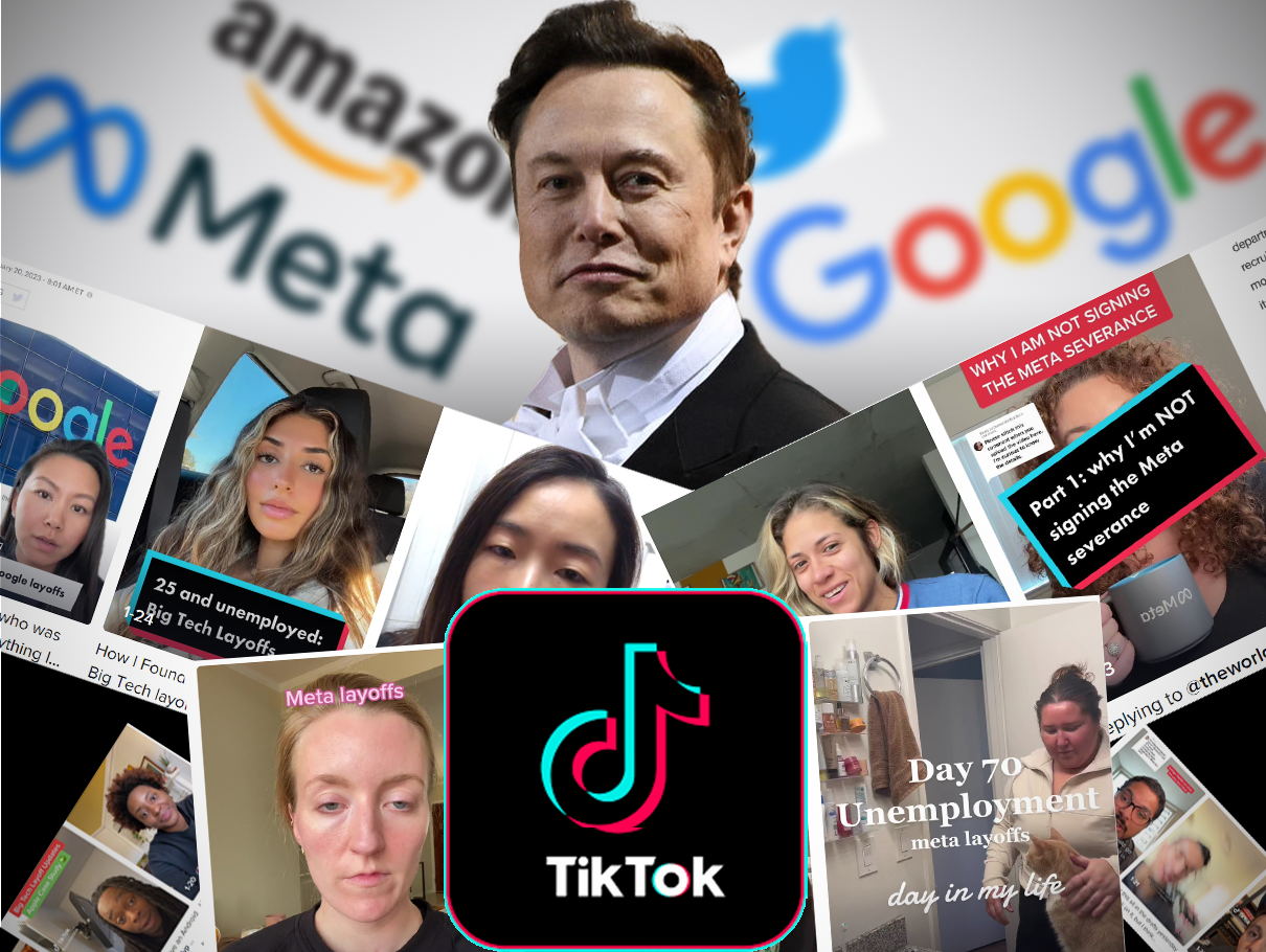 Få et indblik i hvordan det er at blive fyret fra et fedt tech-job hos Amazon, Google, Meta eller Twitter vi #BigtechLayoffs på TikTok.