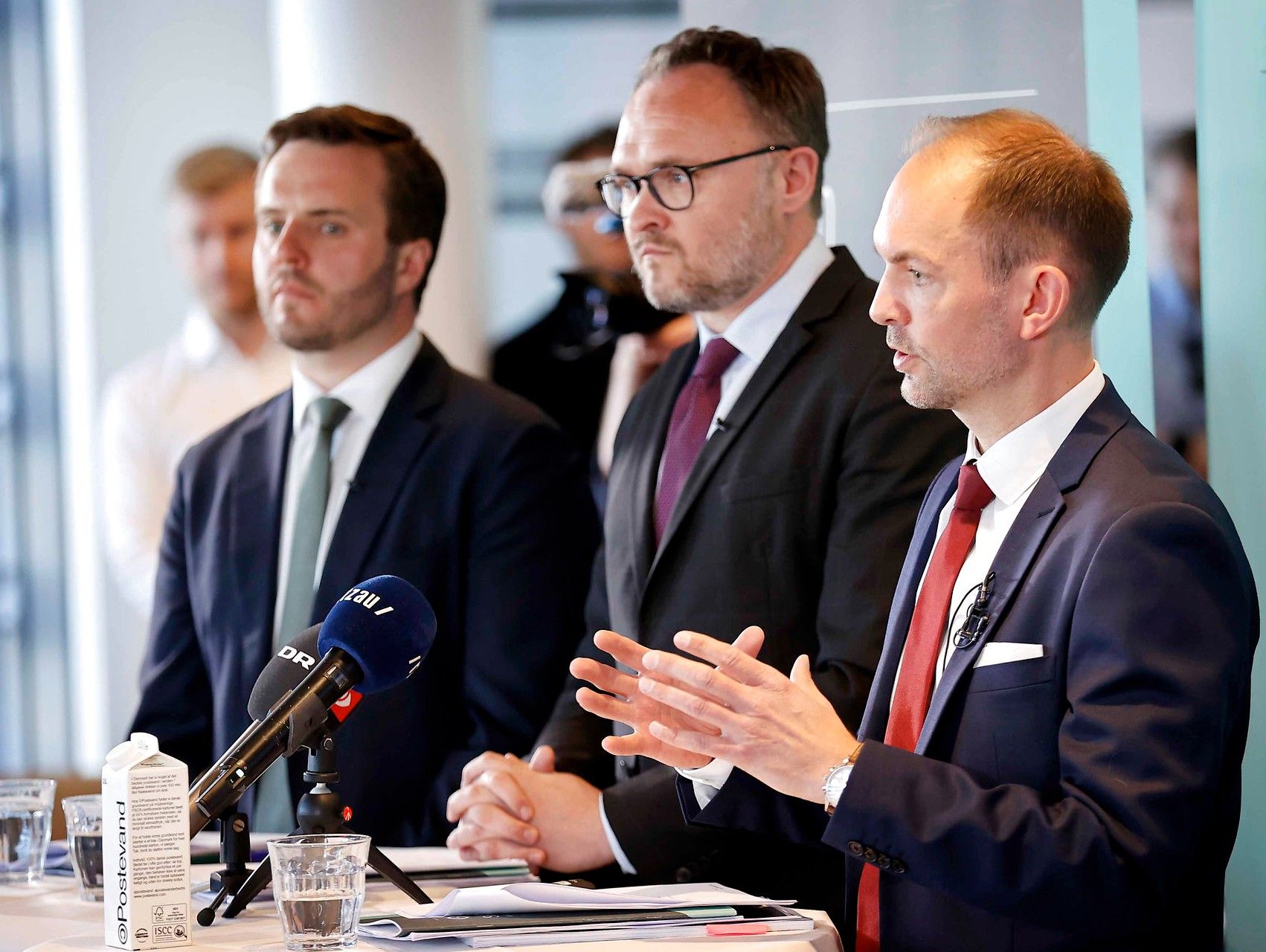 Skatteminister Jeppe Bruus, klimaminister Dan Jørgensen og erhvervsminister Simon Kollerup vil være til stede til pressemødet. Foto: Jens Dresling