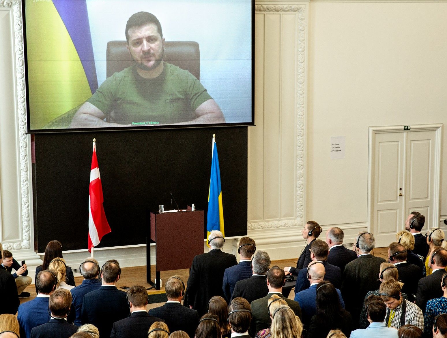 Den 29. marts holdt Ukraines præsident Zelenskij tale i Folketingssalen, hvor han ikke blot sikrede, at Ukraine blev set, men at Vesten blev holdt fast på sine muligheder for at hjælpe Ukraine. Foto: Ritzau Scanpix